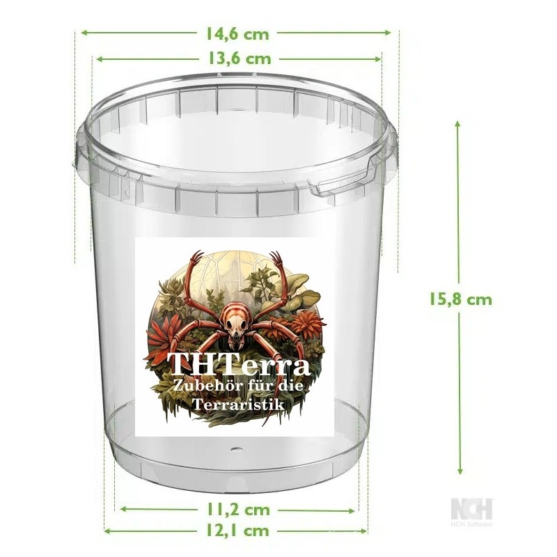 1800 ml Aufzuchtdose rund transparent